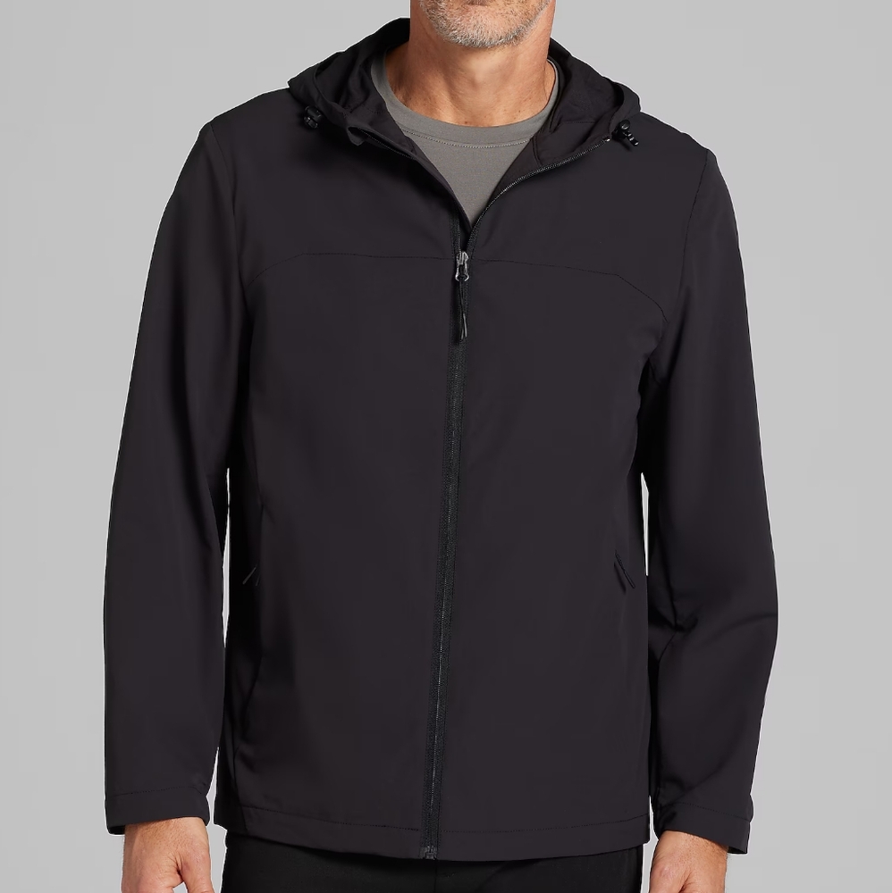 NWT Kenneth Cole Modern Fit Hooded Performance Stretch Windbreaker 2XL Tall